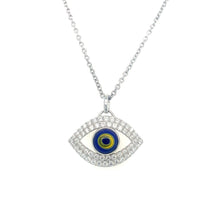 Load image into Gallery viewer, Murano Glass Evil Eye CZ Pendant
