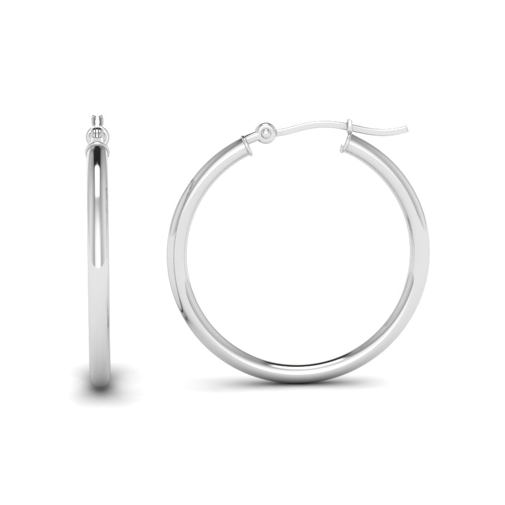 White Gold Hoops